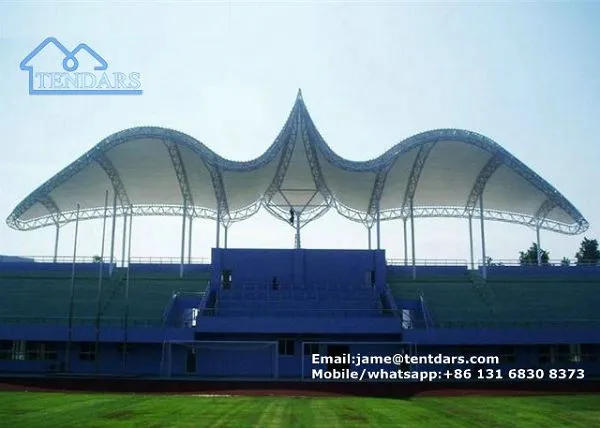 Giant Outdoor Stadium Tent Membrane Structure Shelter For Football Match Bleacher Cover Shade