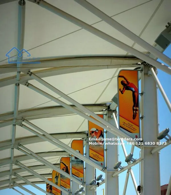 Giant Outdoor Stadium Tent Membrane Structure Shelter For Football Match Bleacher Cover Shade